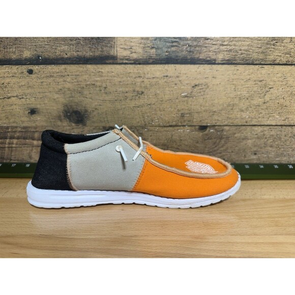 Harley-Davidson x Hey Dude Women's 10.5 Or Men’s 8.5 Slip-On Shoes Orange Black - Picture 2 of 11